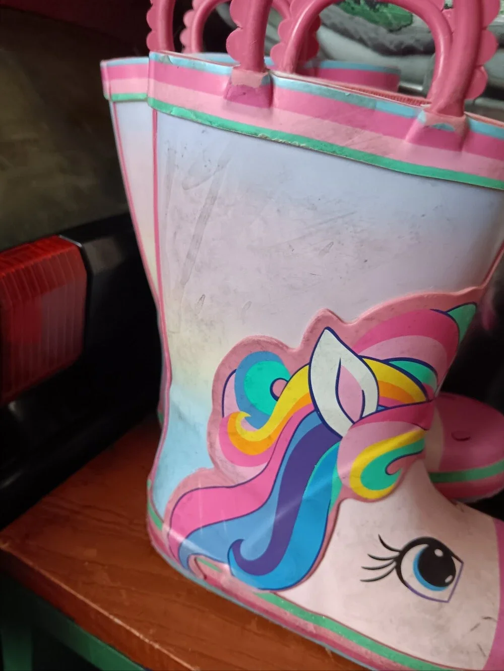 unicorn toddler rain boots size 7/8